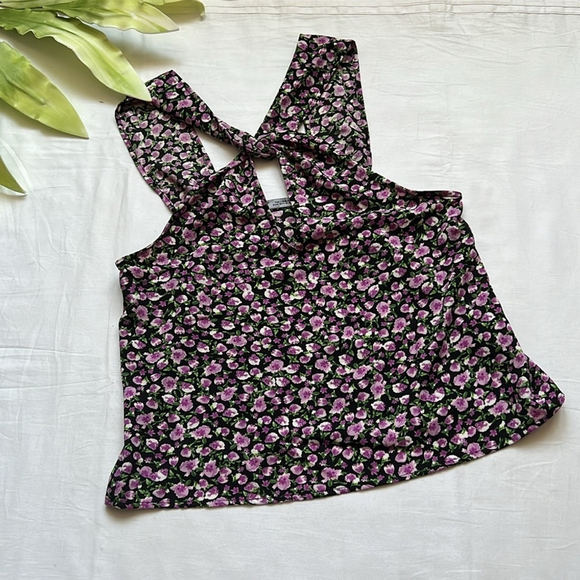 NWT Zara Floral Print Halter Top - Picture 6 of 11